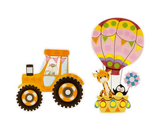 Аппликация фигурная из мягкого пластика EVA ТРИ СОВЫ "Транспорт", 5 фигур, 190 элементов АП_46523