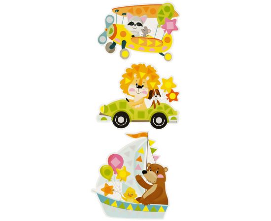 Аппликация фигурная из мягкого пластика EVA ТРИ СОВЫ "Транспорт", 5 фигур, 190 элементов АП_46523