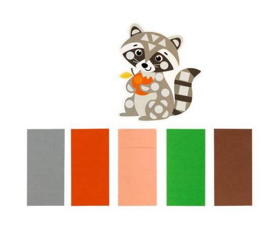 Аппликация фигурная из мягкого пластика EVA ТРИ СОВЫ "Лесные животные", 5 фигур, 190 элементов АП_46527