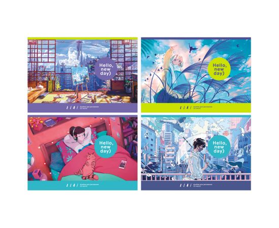 Альбом для рисования 32л., А4, на скрепке BG "Hello. New day!" АР4ск32 10920