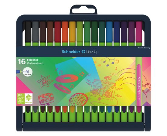 Набор капиллярных ручек Schneider "Line-Up" 16цв., 0,4мм, европодвес 191092