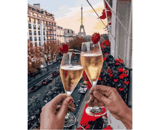 ХХХХХКартина по номерам 40х50 GX 25427 Свидание в Париже(Сюжет Рыжего кота) GX 25427