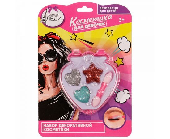 Косметика для девочек "Милая леди" тени для век с блестками 334184 334184