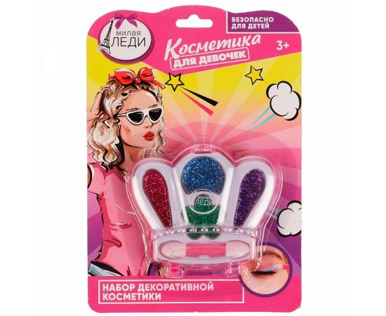 Косметика для девочек "Милая леди" тени для век с блестками 334186 334186