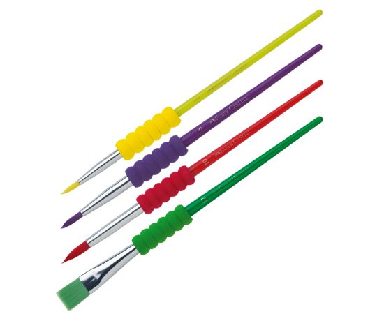 Набор кистей Faber-Castell 4шт., круглые № 10, 2, 6, плоская №12, блистер, европодвес 481600