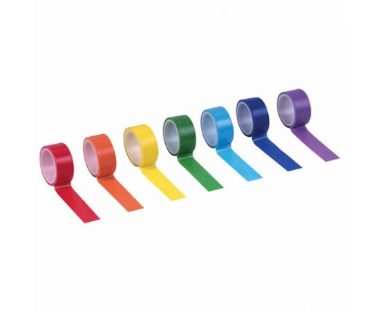 Клейкие WASHI-ленты д/декора РАДУЖНЫЕ, однотонные, 15мм*3м, 7цв, рисовая бумага, ОСТРОВ СОКРОВИЩ 661702