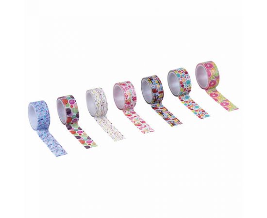 Клейкие WASHI-ленты д/декора "Микс №2", 15мм*3м, 7цв, рисовая бумага, ОСТРОВ СОКРОВИЩ, 661710 661710
