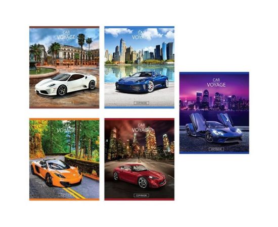 Тетрадь школьная А5,12л,клетка Car voyage 992191