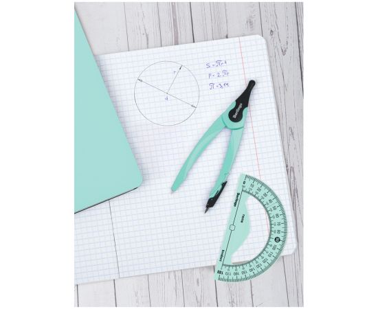 Готовальня Berlingo "Instinct", 2 предмета, циркуль 135мм, мятный, пластиковый футляр DS_00002b