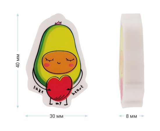 Набор ластиков MESHU "Avocado" 3шт., фигурный, термопластичная резина, 40*30*13мм, пакет, европодвес MS_41770