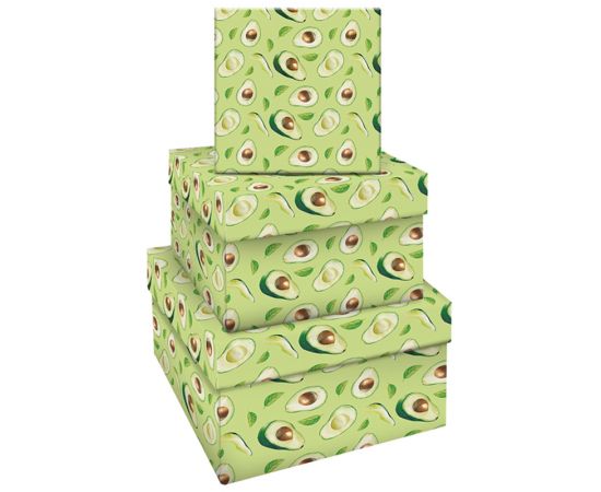 Набор квадратных коробок, MESHU "Avocado", (19,5*19,5*11-15,5*15,5*9см) MS_46581