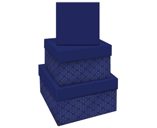 Набор квадратных коробок 3в1, MESHU "Blue style. Base", (19,5*19,5*11-15,5*15,5*9см) MS_46593