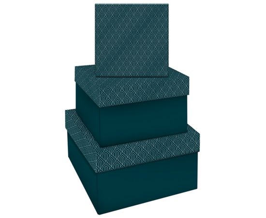Набор квадратных коробок 3в1, MESHU "Emerald style. Top", (19,5*19,5*11-15,5*15,5*9см) MS_46594