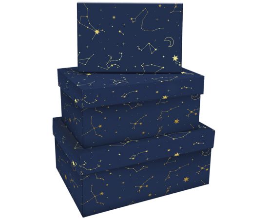 Набор прямоугольных коробок, MESHU "Golden constellation", (19*12*7,5-15*10*5см) MS_46605