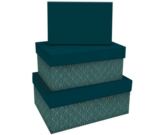 Набор прямоугольных коробок, MESHU "Emerald style. Base.", (19*12*7,5-15*10*5см) MS_46607
