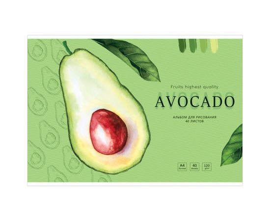 Альбом для рисования 40л., А4, на скрепке Greenwich Line "Avocado", 120г/м2 PS40s-36893