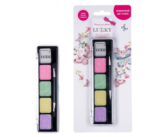 Гель-тени для век с блёстками "Lucky" (пастельные цвета) Т15393
