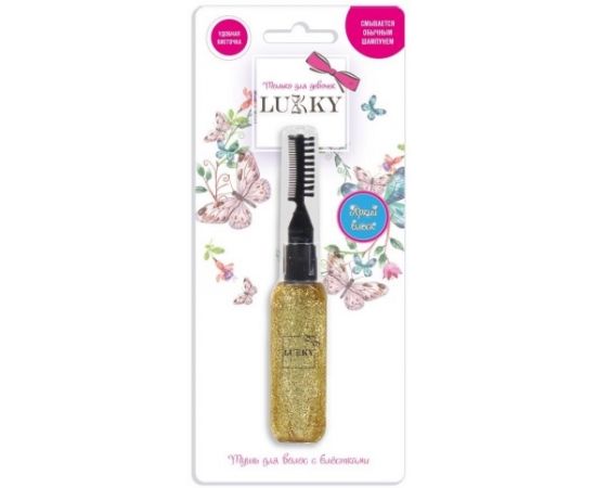 Детская тушь для волос Lukky с золотыми блёстками Т16158