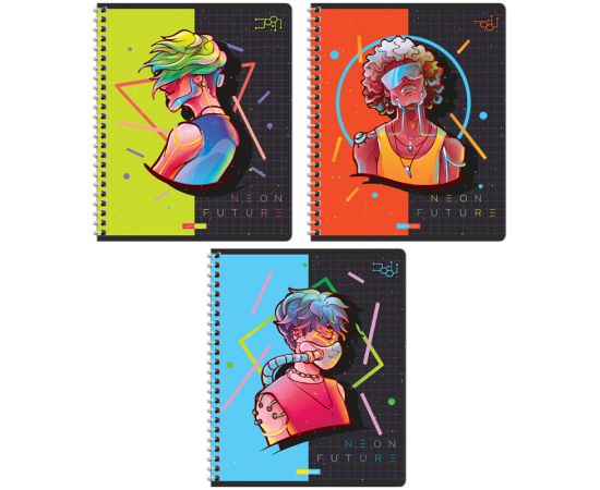Тетрадь 48л., А5, клетка на гребне ArtSpace "Рисунки. Neon future", эконом Т48спкС_43028
