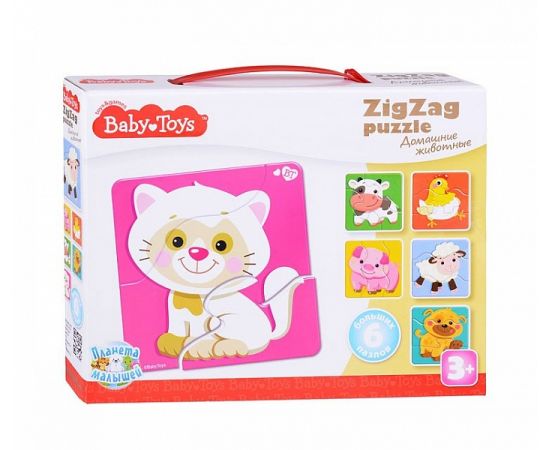 Пазлы контурные Половинки "Домашние животные" Baby Toys 04120 04120