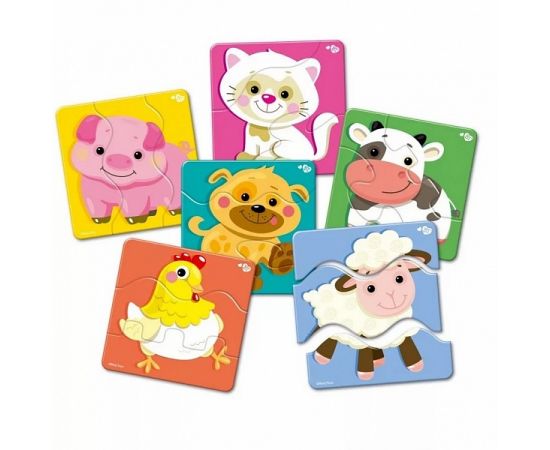Пазлы контурные Половинки "Домашние животные" Baby Toys 04120 04120