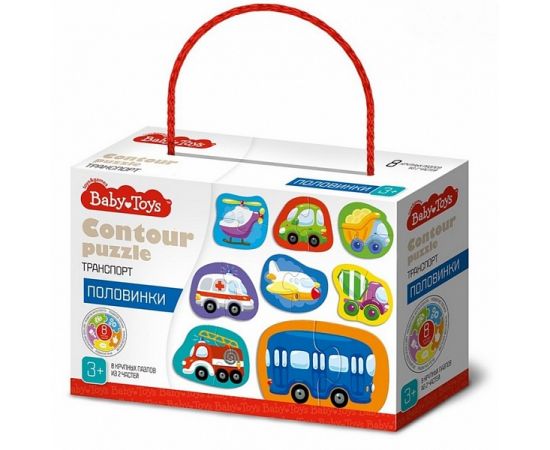 Пазлы контурные Половинки "Транспорт" Baby Toys 04122 04122