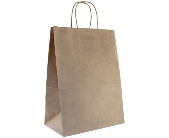 Пакет бумажный "Крафт" с кручеными ручками, 26*15*35см, 70г/м2 108-037