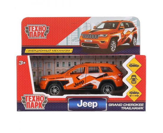 Машина металл JEEP GRAND CHEROKEE СПОРТ 12 см, двери, багаж, инерц 289684 289684