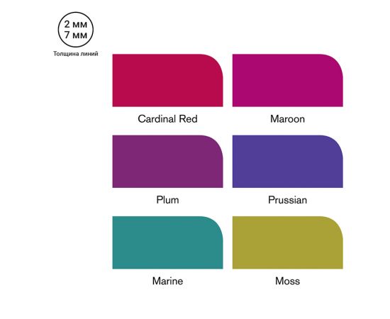 Набор художественных маркеров двухсторонних Winsor&Newton "Pro", пулевидный/скошенный, 2мм/7мм, 06цв., насыщенные оттенки 290111