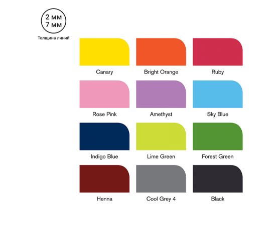 Набор художественных маркеров двухсторонних Winsor&Newton "Pro", пулевидный/скошенный, 2мм/7мм, 12цв.+1 блендер 290137