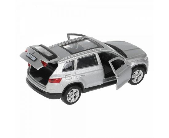Машина металл SKODA KODIAQ МАТОВЫЙ 12 см, двери, багаж, инер, серый, кор 315125 315125