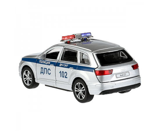 Машина металл AUDI Q7 ПОЛИЦИЯ 12 см, двер, багаж, инер, серебристый 325385 325385