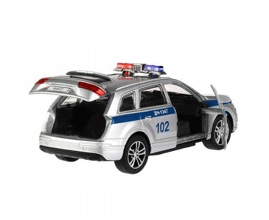 Машина металл AUDI Q7 ПОЛИЦИЯ 12 см, двер, багаж, инер, серебристый 325385 325385