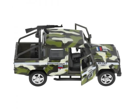 Машина металл LAND ROVER DEFENDER PICKUP КАМУФЛЯЖ 12 см, двери, багаж, кор 328314 328314