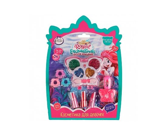 Набор косметики Enchantimals тени с блестками, лак, помада для губ 335463 335463