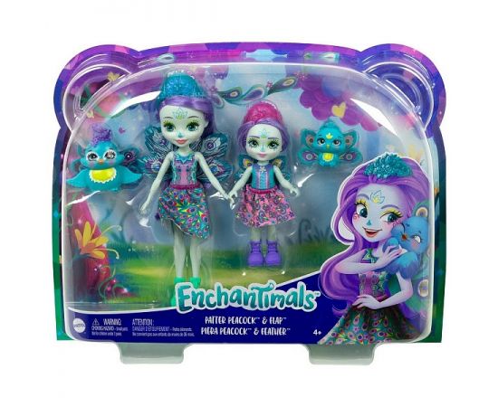 Набор игровой Enchantimals Сестрички с питомцами Пэттер и Пьера Павлина HCF83 HCF83