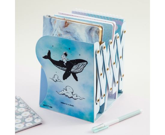 Подставка для книг MESHU "Space Whale", 3 отделения, раздвижная MS_45153
