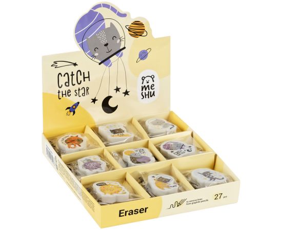 Ластик MESHU "Space Cat", фигурный, термопластичная резина, 40*30*13мм MS_45592