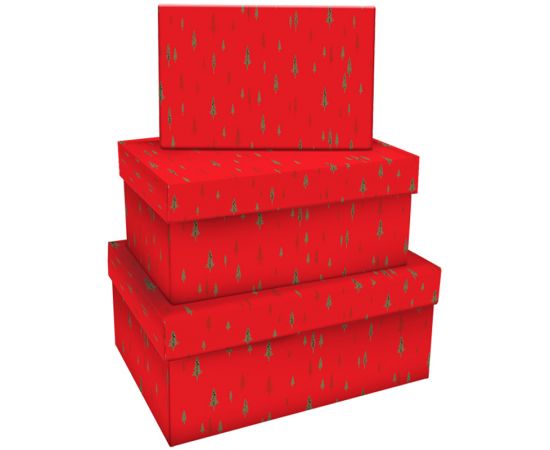 Набор прямоугольных коробок, MESHU "Christmas trees", (19*12*7,5-15*10*5см) MS_46610