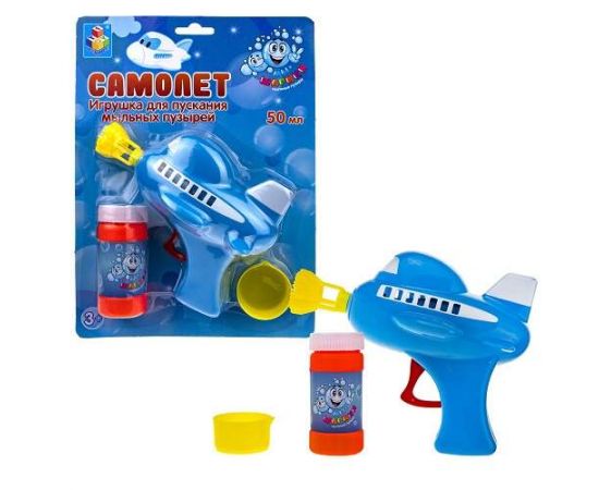 Пистолет с мыльными пузырями "Самолет" 50мл Т22216 Т22216