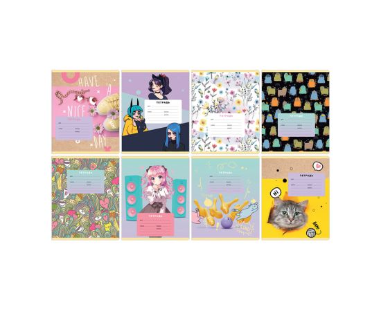 Тетрадь 12л., клетка BG "Mix-8. Девочки" Т5ск12 11680