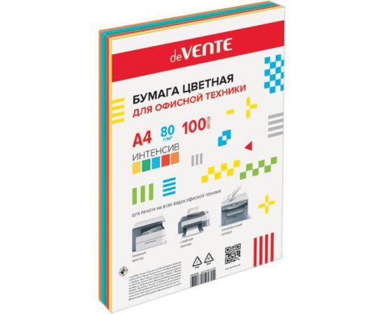 Бумага deVENTE A4 80 г/м2 желтый интенсив 100 л/20 2072407