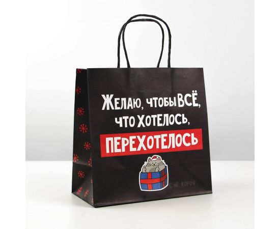 Пакет подарочный «Чтобы всё хотелось», 22 × 22 × 11 см   6249077 6249077