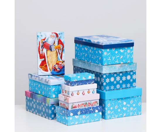Набор коробок 10 в 1 "Новогодний микс", 30,5 х 20 х 13 - 12 х 6,5 х 4 см 7475339 1/10 74753391