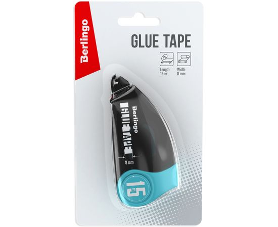 Клей-лента 8мм*15м, Berlingo, европодвес FNk_08015