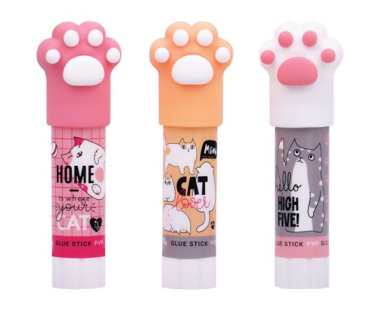 Клей-карандаш MESHU с топпером "Paw", 8г, дисплей бокс, ПВП, ассорти MS_45451