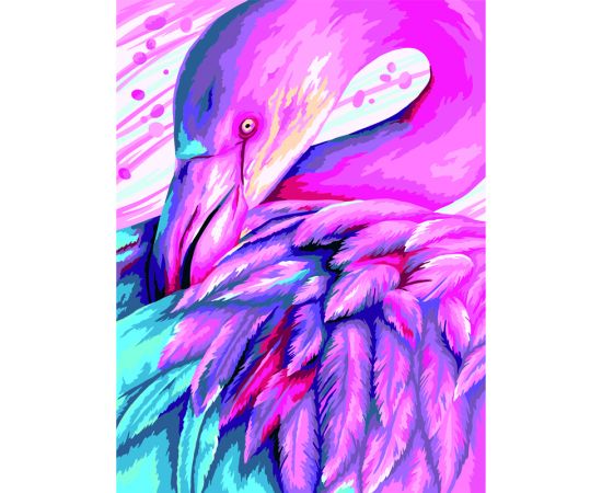 Картина по номерам на картоне ТРИ СОВЫ "Сказочный фламинго", 30*40, с акриловыми красками и кистями КК_44038