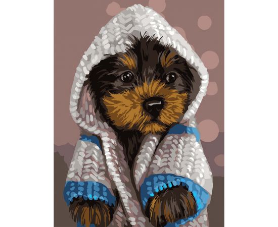 Картина по номерам на картоне ТРИ СОВЫ "Милый щенок", 30*40, с акриловыми красками и кистями КК_44081