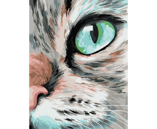 Картина по номерам на холсте ТРИ СОВЫ "Кошачий взгляд", 30*40, с акриловыми красками и кистями КХ_44139