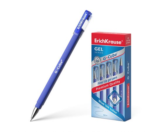 Ручка гелевая ErichKrause® G-Cube®, цвет чернил синий 46162